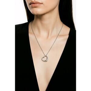 Tiffany & Co Elsa Peretti Open Heart Necklace 27mm Sterling Silver 18"